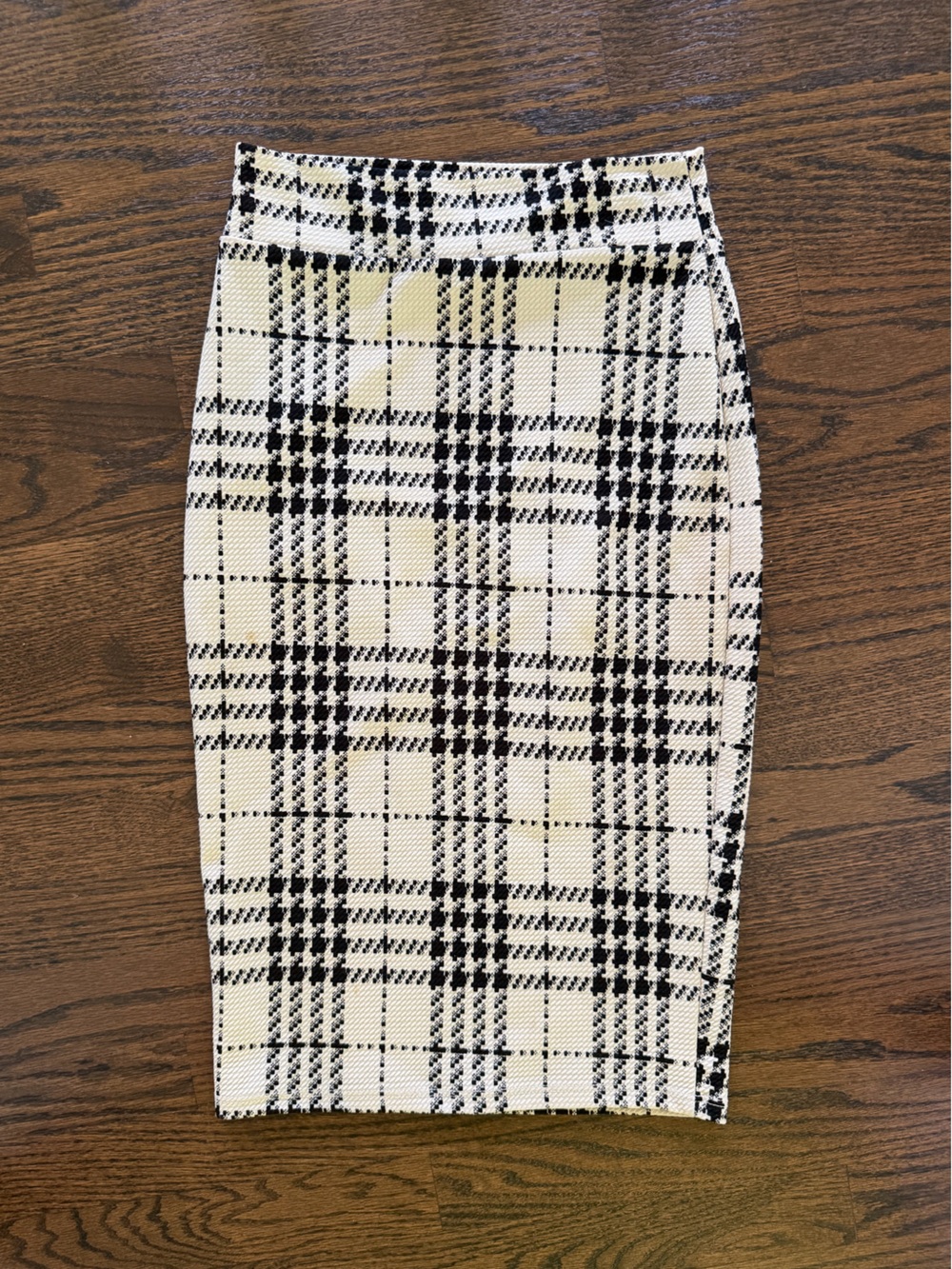 Windsor Black and Cream Plaid Pencil Skirt - Picture 1 of 3